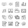 Simple collection of web content related line icons. Royalty Free Stock Photo