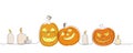 Simple color isolated vector illustration with pumpkins and candles for Halloween Royalty Free Stock Photo