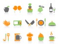 Simple color kitchen icons set