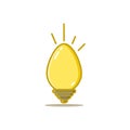 Simple color vector illustration line art lamp idea flat icon Royalty Free Stock Photo