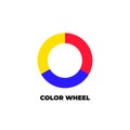 Simple color wheel icon isolated on white background. Circular logo with golor transitions. Royalty Free Stock Photo