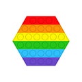 Simple colored antistress toy - pop it. Toy for fidgets, for relaxation. Anti stress game, colored hexagon popit