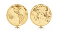 Simple Colored World Globe Pair Icon, vector design Generative AI Royalty Free Stock Photo