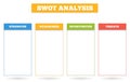 Simple colorful chart for SWOT analysis