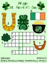 Simple colorful crossword in English for St. Patrick's day party vector illustration