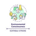 Simple colorful environmental consciousness icon concept