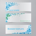 Simple colorful horizontal banners - with square motive Royalty Free Stock Photo