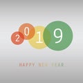 Simple Colorful New Year Card, Cover or Background Design Template - 2019 Royalty Free Stock Photo