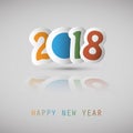 Simple Colorful New Year Card, Cover or Background Design Template With Paper Cut Numerals - 2018 Royalty Free Stock Photo