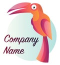 Simple colorful parot with blank text vector logo design