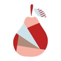 Simple colorful pear illustration. Vector on isolated background