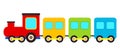 Simple Colorful Train Transportation in Flat Animated Cartoon Vector Illustration