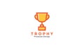 simple colorful trophy rounded logo symbol icon vector graphic design illustration