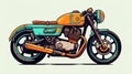 Beautiful Motorcycle Side View Vector Art