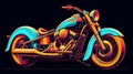 Beautiful Motorcycle Side View Vector Art