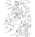 The Simple Coloring For Halloween Theme Made By Hand Drawing
