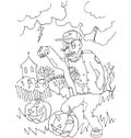 The simple coloring for Halloween theme made by hand drawing