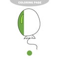 Simple coloring page. Balloon simple drawing outline for coloring book