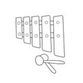 Simple coloring page. Coloring book for children, musical instruments -xylophone