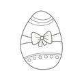 Simple coloring page. Decoration easter egg. Coloring book for kids.