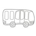 Simple coloring page. Funny bus cartoon. Outlined vehicle with black stroke Royalty Free Stock Photo