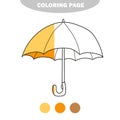 Simple coloring page. Illustration - black and white umbrella for coloring book