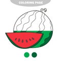 Simple coloring page. Isolated black and white watermelon for coloring book Royalty Free Stock Photo