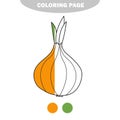 Simple coloring page. Onion - line art. Vegetables