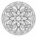 Art Deco Flower Pattern Coloring Page