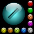 Simple comb icons in color illuminated glass buttons