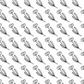 Simple combinable seamless patterns. tulip flower botanical floral hand drawn lineart elements dots spots, monochrome black and