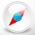 Simple compass dial icon with pointer and highlight Royalty Free Stock Photo