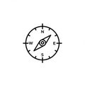 A simple compass icon features a circular shape with cardinal directions marked: Nor Royalty Free Stock Photo