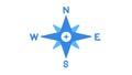 Simple Compass Rose Directional Icon, vector design Generative AI Royalty Free Stock Photo