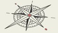 Simple Compass Rose Icon, Directional Guidance Exploration, vector design Generative AI Royalty Free Stock Photo