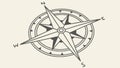 Simple compass rose, symbolizing guidance and exploration, vector design Generative AI Royalty Free Stock Photo