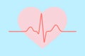 A simple, complete normal ECG waveform with clearly defined P wave, QRS complex, and T wave, symbolizing a healthy heartbeat Royalty Free Stock Photo