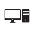 Simple computer, laptop icon. vector illustration