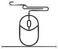Simple computer mouse icon with a wire for digital interface and navigation Royalty Free Stock Photo