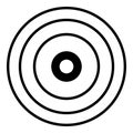 Simple concentric circle target icon in black and white for minimal design usage. Royalty Free Stock Photo