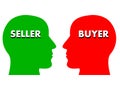 Simple concept of buyer and seller interaction