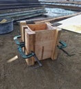 simple concrete molds, made from wood and plywood boards