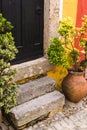 Simple concrete steps at the entrance door Royalty Free Stock Photo