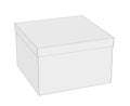 Simple contour closed box, isolated on white Royalty Free Stock Photo