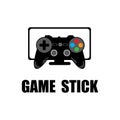 simple and cool free game stick icon vector logo