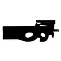 Simple but cool silhouette design vector illustration of weapon type P90