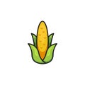 Simple flat corn logo icon symbol illustration vector Royalty Free Stock Photo
