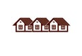 Simple cottages vector illustration, country houses, for use in