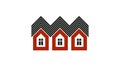 Simple cottages vector illustration, country houses, for use in