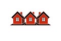 Simple cottages vector illustration, country houses, for use
